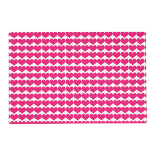 Pink Cute Hearts Pattern Placemat