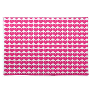 Pink Cute Hearts Pattern Placemat
