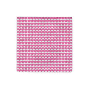 Pink Cute Hearts Pattern Stone Magnet