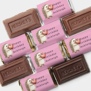 Pink Cute Hedgehog Heart Animal Birthday Hershey's Miniatures