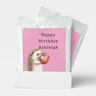 Pink Cute Hedgehog Heart Animal Birthday Margarita Drink Mix