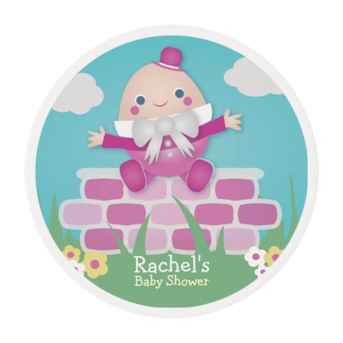 Pink Cute Humpty Dumpty Baby Shower Edible Frosting Rounds