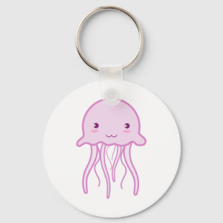 Pink Cute Jellyfish Keychain