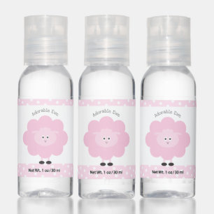 Pink Cute Kawaii Lamb Modern Girly “Adorable Ewe” Hand Sanitizer