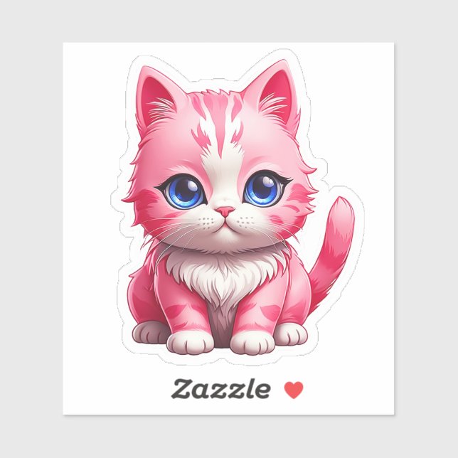 Pink Cute Kitty Cat Sticker (Sheet)
