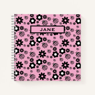 Pink Cute Ladybug Kids Notebook