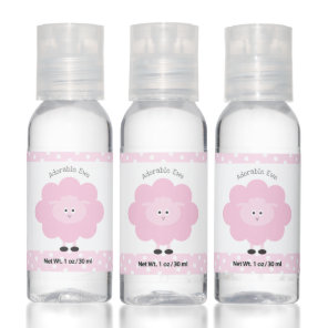 Pink Cute Lamb Adorable Ewe Modern Girly Kawaii Hand Sanitizer