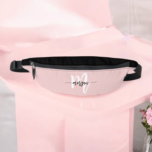 Pink Cute Monogram Name Girls Script  Fanny Pack