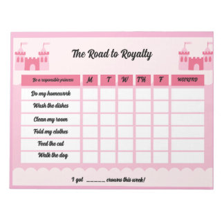 Pink Cute Note Reward Chart Chore Chart