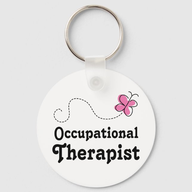 Pink Cute Occupational Therapist Keychain (Front)
