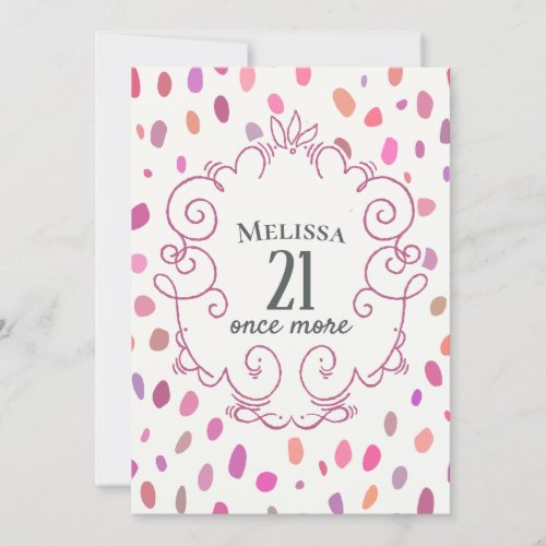 Pink Cute Over The Hill Milestone Birthday Invitation