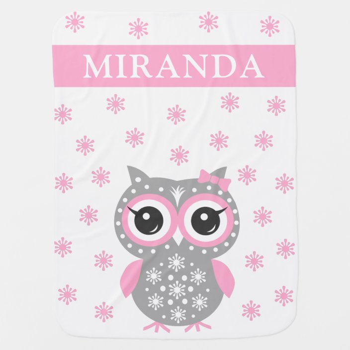Pink Cute Owl Baby Girl Baby Blanket Zazzle Com