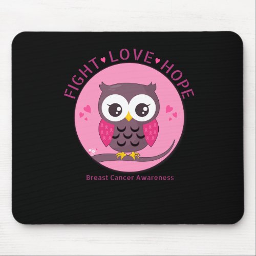 Pink Cute Owl Hearts Fight  Mouse Pad