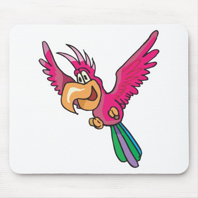 pink cute parrot mouse pad (Front)
