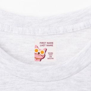 Pink Cute Personalized Girl Clothing Labels