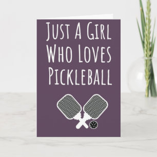 Pink Cute Pickleball Greeting Cards for Girls Kids