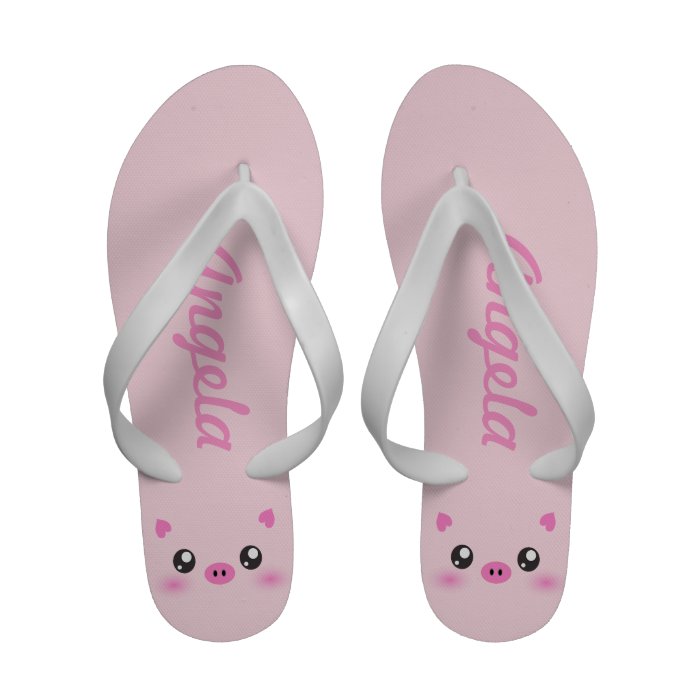 Pink cute Pig Face   personalized Sandals