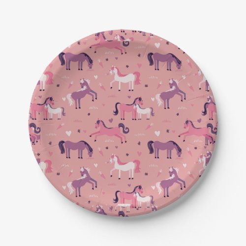 Pink Cute Pony Paper Plates