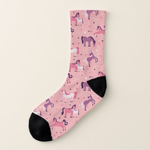 Pink Cute Pony Socks
