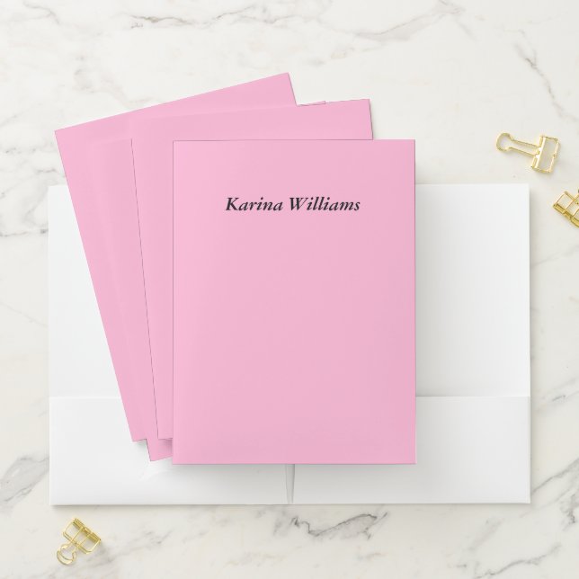 Pink Cute Stylish Chic Trendy Kids Girly Feminine Pocket Folder (In Situ)