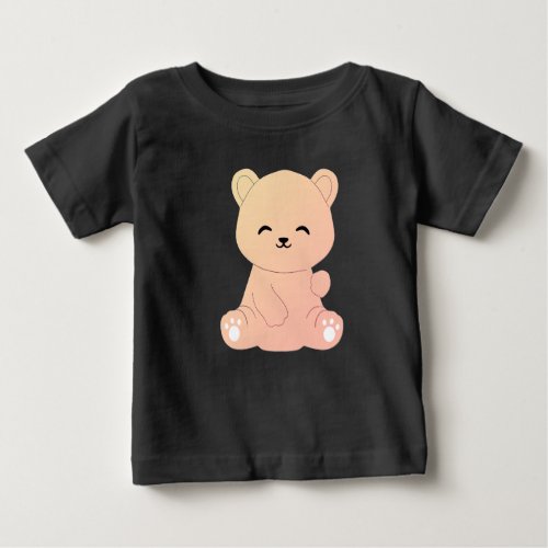 Pink Cute Teddy Bear Baby T_Shirt