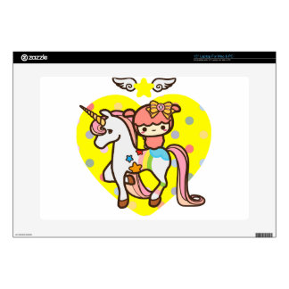 Pink cute unicorn and kawaii pet decal for laptop