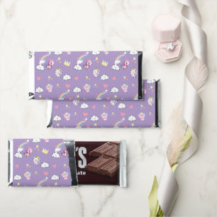 Pink Cute Unicorn dinosaurs rainbow Birthday party Hershey Bar Favors