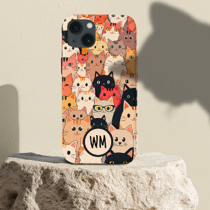 Pink Cute Warm Too Many Cats Custom Name iPhone 13 Case