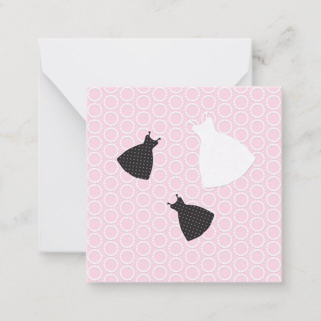 Pink Cute Wedding Note Card (Front)