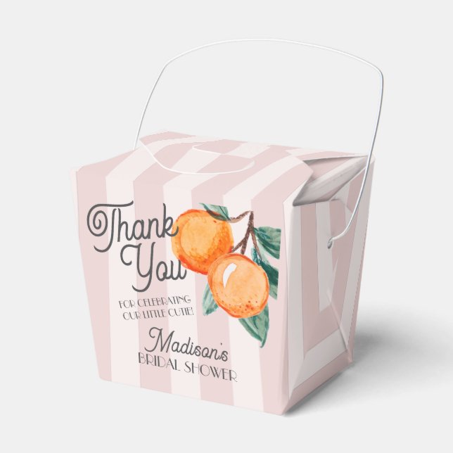 Pink Cutie Main Squeeze Citrus Birthday Party Favor Boxes (Front Side)
