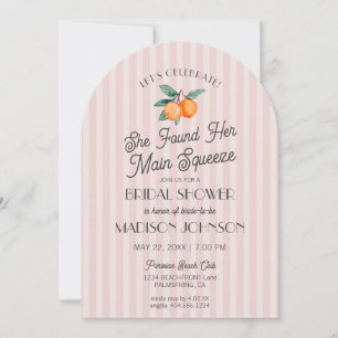 Pink Cutie Main Squeeze Citrus Bridal Shower Invitation