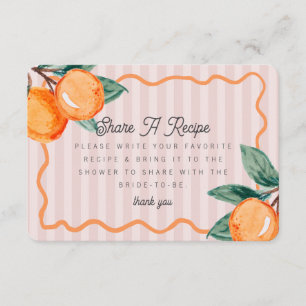 Pink Cutie Pastel Citrus Bridal Share a Recipe Enclosure Card
