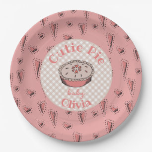Pink Cutie Pie Autumn Baby Girl Paper Plates