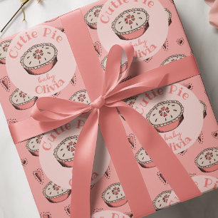 Pink Cutie Pie Baby Girl Wrapping Paper