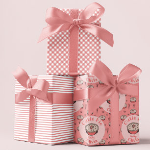 Pink Cutie Pie Baby Girl Wrapping Paper Sheets