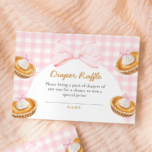 Pink Cutie Pie Baby Shower Diaper Raffle Enclosure Card