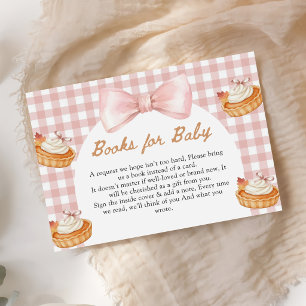 Pink Cutie Pie Fall Baby Shower Books for Baby Enclosure Card