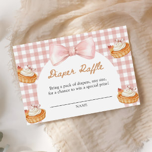 Pink Cutie Pie Fall Baby Shower Diaper Raffle Enclosure Card