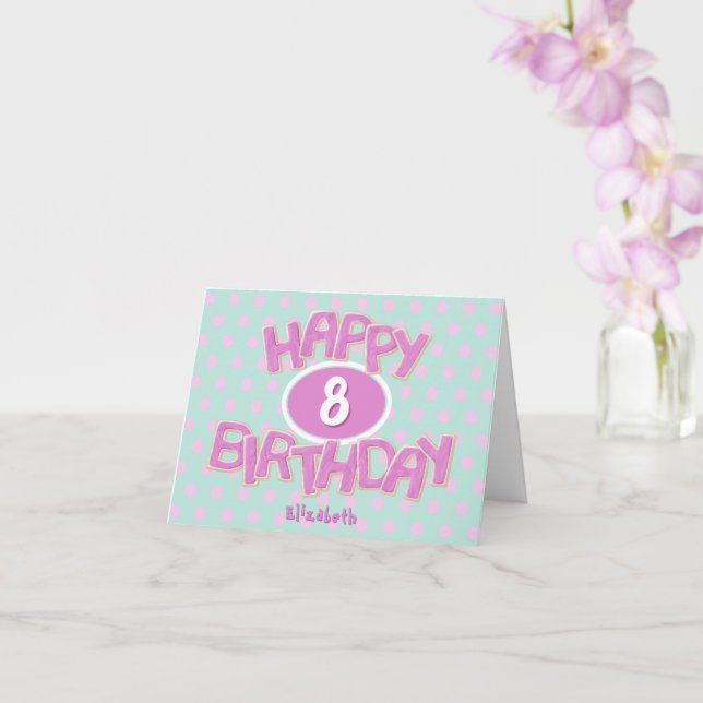 pink cutout cookies girly happy birthday card (Orchid)