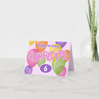 pink cutout letters cookies Charlotte birthday Card