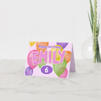 pink cutout letters cookies Emily birthday Card