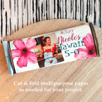 Pink Cyan 50th Hawaii 5-0 Birthday Candy Wrapper