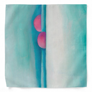 Pink cyan blue abstract art Georgia O'Keeffe Bandana