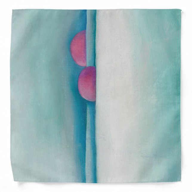 Pink cyan blue abstract art Georgia O'Keeffe Bandana (Front)