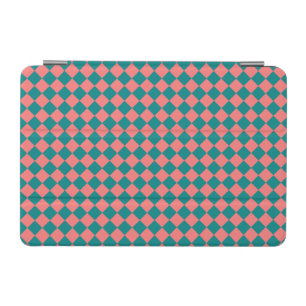 Pink Cyan Checker Diamond Pattern iPad Mini Cover