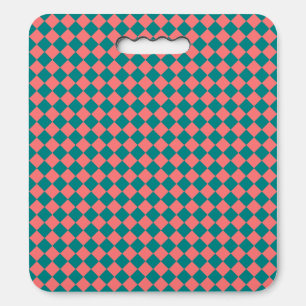 Pink Cyan Checker Diamond Pattern Seat Cushion