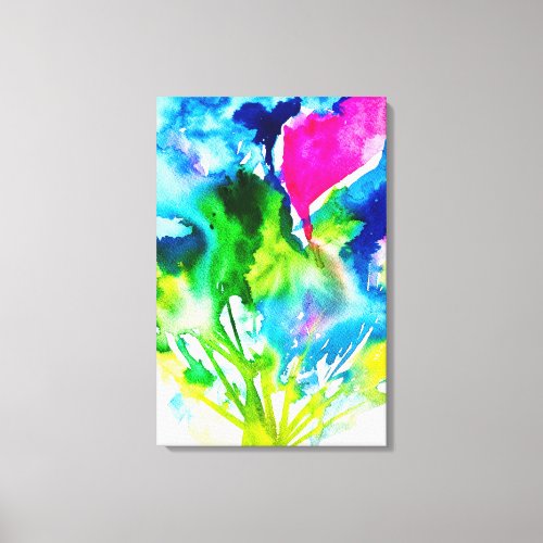 Pink Cyclamen flower abstract watercolor Canvas Print