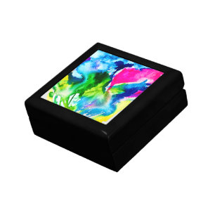 Pink Cyclamen flower abstract watercolor Gift Box