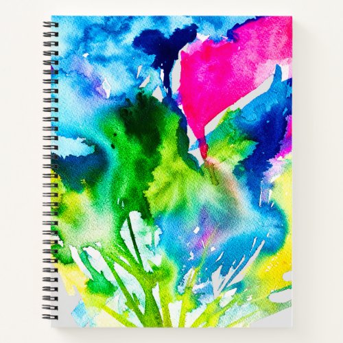 Pink Cyclamen flower abstract watercolor Notebook