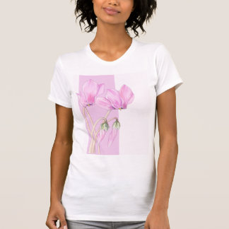 Pink Cyclamens pink Ladies T-Shirt
